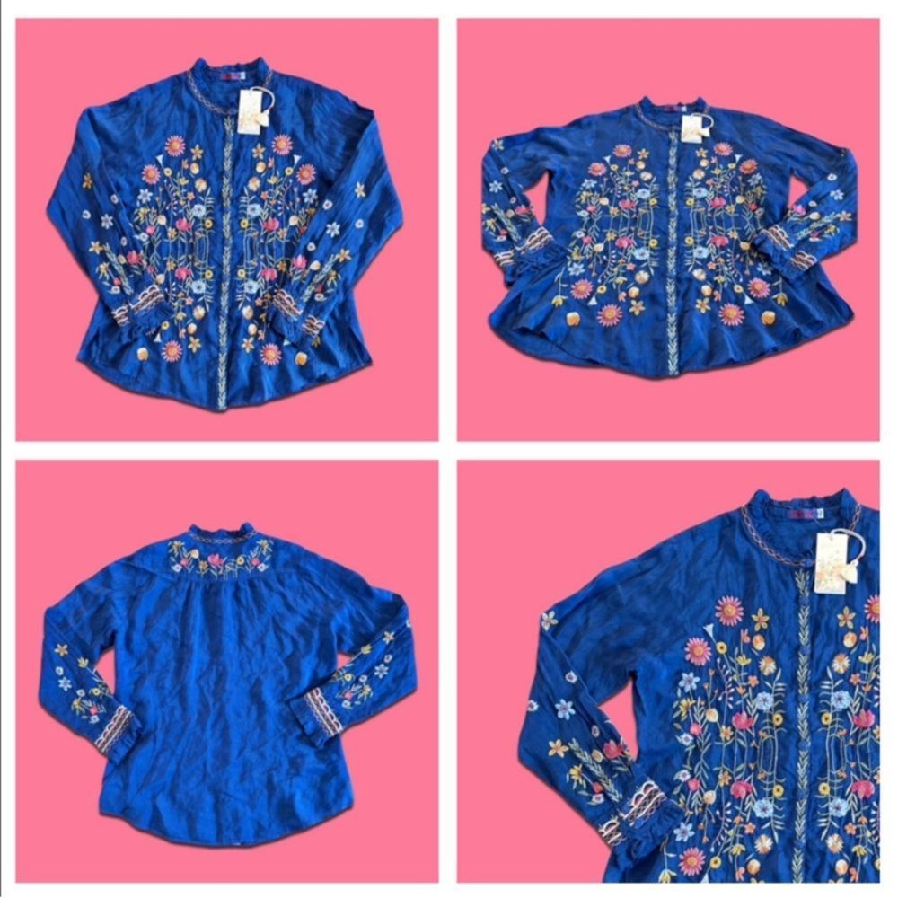 NWT Johnny Was Lolanda Embroidered Button Front Shirt - Picture 8 of 16